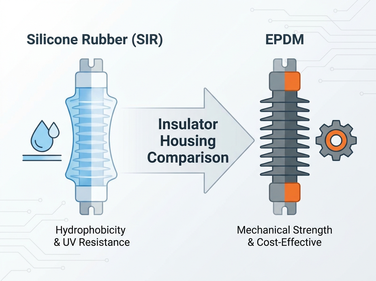Silicone rubber insulator for high voltage transmission lines